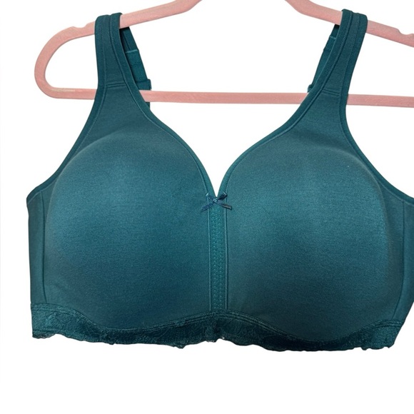 Cacique Cotton Lace Trimmed Lightly Lined No Wire - Picture 2 of 4